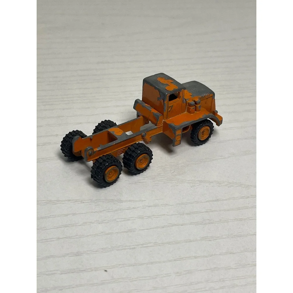 Vintage Orange Metal Toy Truck Cab Tractor, Six Wheels, Collectible‎ Diecast